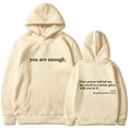 thumbnail image 1 of Silver Basic Women's Dear Person Behind Me Hoodie You Are Enough Prints Hoodie Casual Long Sleeve Sweatshirt M,Khaki B-1, 1 of 2