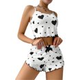 thumbnail image 1 of Silver Basic Women's Home Clothes Two-piece Set With Camisole, Cute Pajamas With Printed And Pajama Shorts M,Black-1, 1 of 1