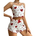 thumbnail image 1 of Silver Basic Women's Home Clothes Two-piece Set With Camisole, Cute Pajamas With Printed And Pajama Shorts M,Red-1, 1 of 1