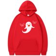 thumbnail image 1 of Silver Basic Womens And Mens Hooded Sweatshirt Y2k Ghost Print Fun Halloween Hoodie Pullover 2XL,Red-1, 1 of 1