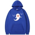 thumbnail image 1 of Silver Basic Womens And Mens Hooded Sweatshirt Y2k Ghost Print Fun Halloween Hoodie Pullover L,Blue-1, 1 of 1