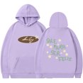 thumbnail image 1 of Silver Basic Y2K Oversized Star Letter Printed Hooded Sweatshirt For Women And Men's Streetwear 2XL,LightPurple-1, 1 of 1