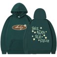 thumbnail image 1 of Silver Basic Y2K Oversized Star Letter Printed Hooded Sweatshirt For Women And Men's Streetwear L,DeepGreen-1, 1 of 1