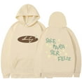 thumbnail image 1 of Silver Basic Y2K Oversized Star Letter Printed Hooded Sweatshirt For Women And Men's Streetwear L,Khaki-1, 1 of 1