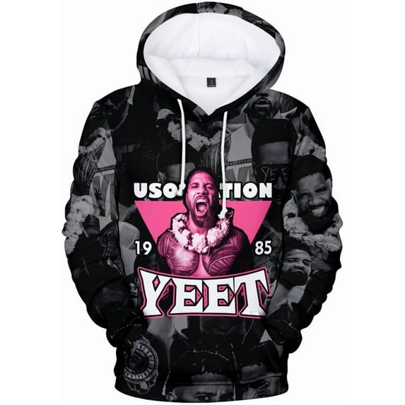 Silver Basic Yeet Men's Hoodie Autumn Wrestling Pressure Printed Hoodie L,06-1