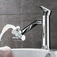 thumbnail image 1 of Silver Bathroom Faucet 1080 Degree Swivel Lavatory Basin Sink Faucet 1 Handle Big Angle Spray Aerator Spout Extender Universal Rotating Splash Filter 2 Water Outlet Modes, 1 of 7