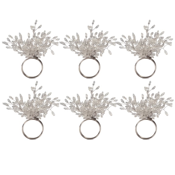 Silver Beaded Burst Napkin Ring (Set of 6)