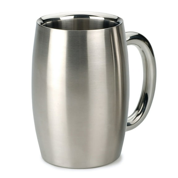 Silver Beer Mug - Double Wall 18 ounces