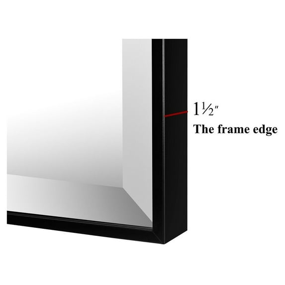 Silver Beveled Framed Wall Mirror Black 24*32*1.58 Black