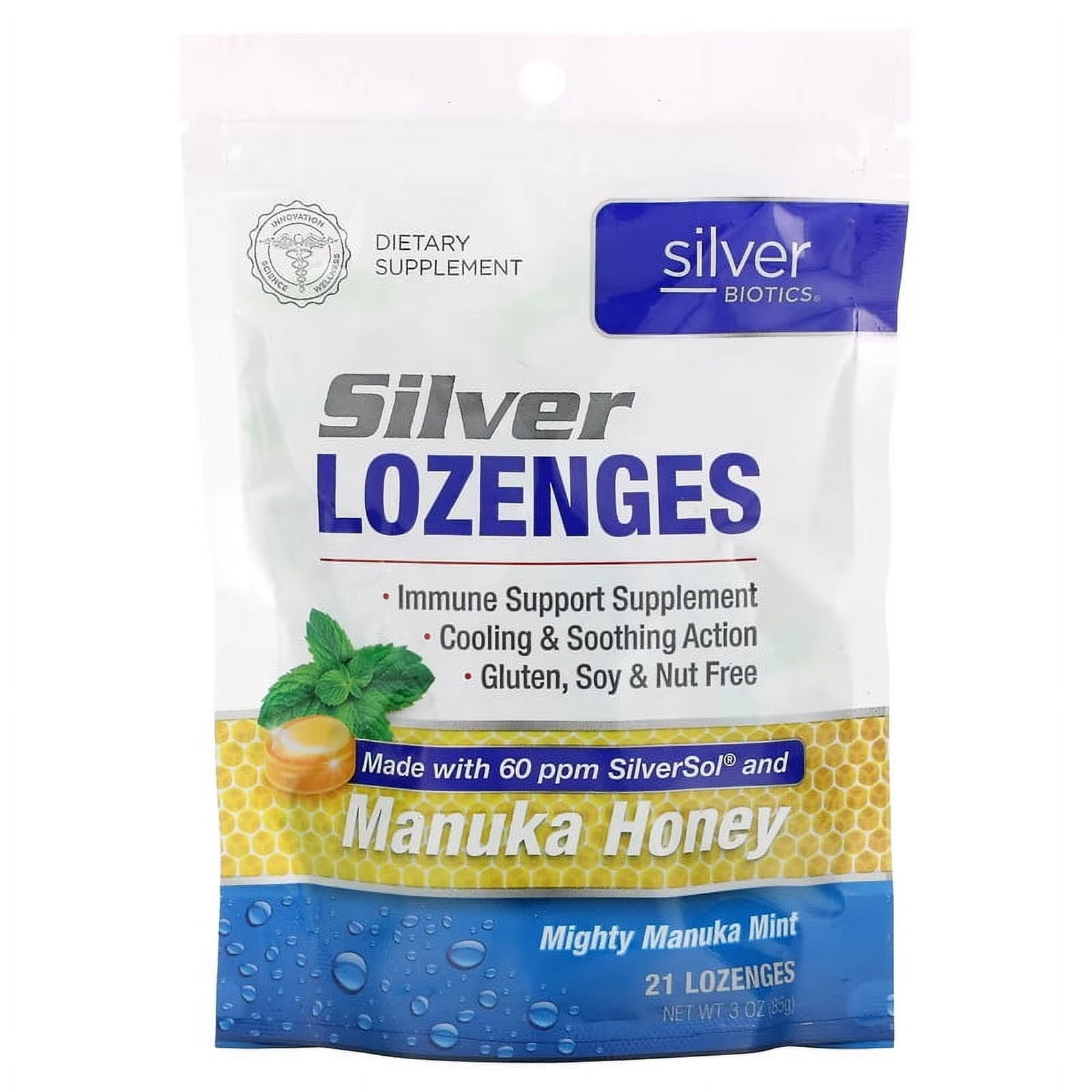Silver Biotics Lozenges, W/Manuka Hny - 21 ct