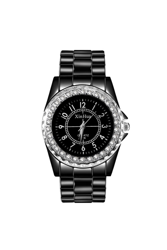 Silver-Black Dial Watch Timeless Shine for Everyday Elegance