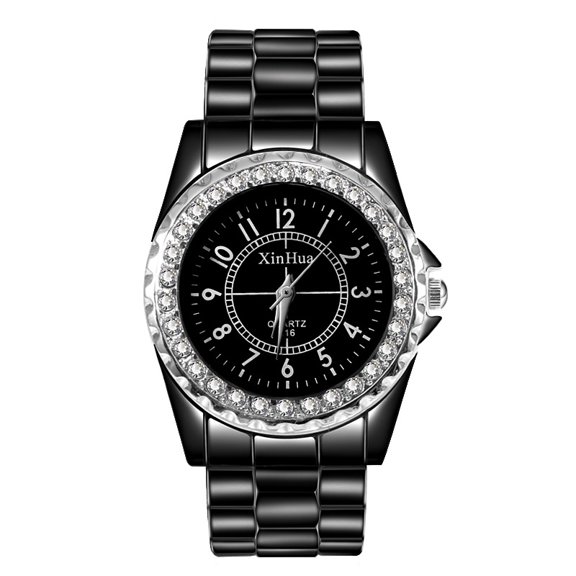Silver-Black Dial Watch Timeless Shine for Everyday Elegance