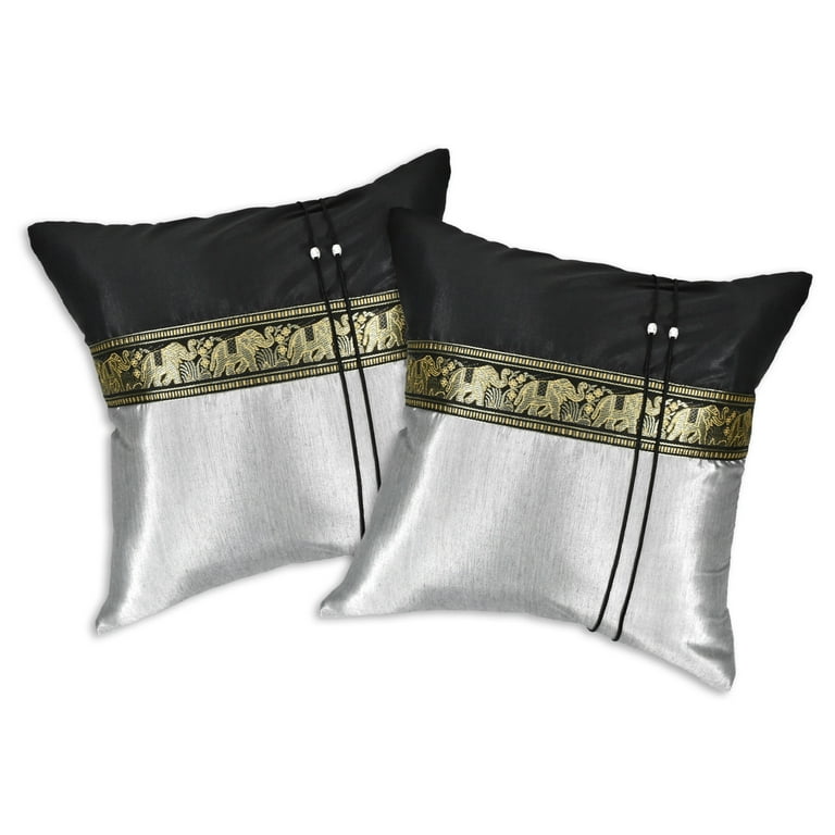 Black and silver cushion cheap covers