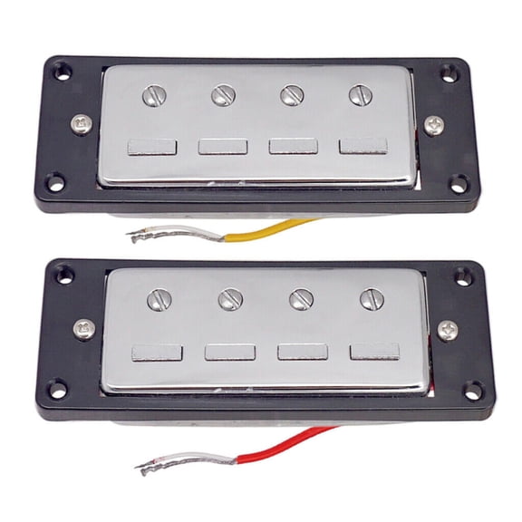 Silver & Black Mini Humbuckers for Electric Guitars - Enhances Sound Clarity