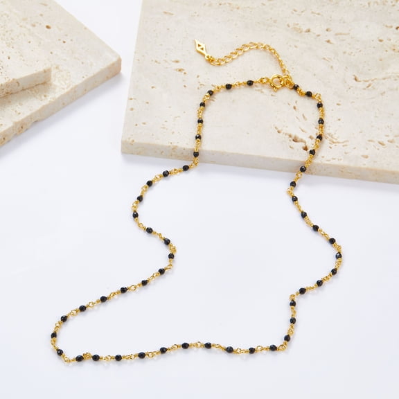 Silver Black Onyx Necklace Hand-knitted Winding And Stacking Niche Design Clavicle Chain