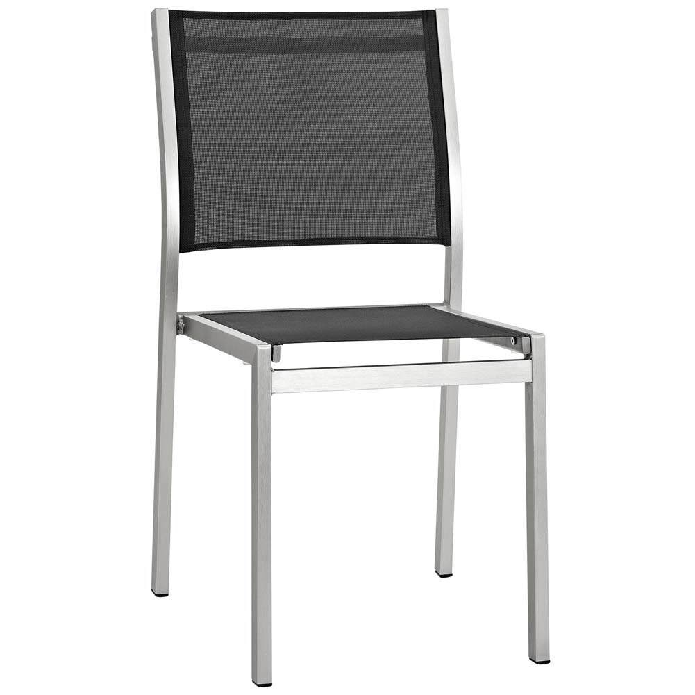Silver Black Shore Outdoor Patio Aluminum Side Chair - image 1 of 4