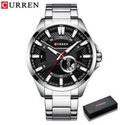 Silver Black Watches Men's Top Brand Curren Fashion Causal Quartz Wristwatch Stainless Steel Band Clock Male Watch Reloj Hombres - Quartz Wristwatches
