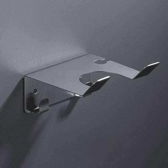 Silver Blowing Rack Stainless Steel Hair Dryer Rack Non-perforated Bathroom Wall Mounted Air Drum Rack Hair Dryer Bracket