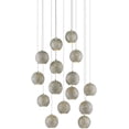 thumbnail image 1 of Silver Blue Giro Round 15-Light Multi-Drop Pendant, 1 of 5
