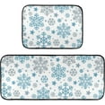 thumbnail image 1 of Silver Blue Glitter Snowflakes Kitchen Rug and Mat Set of 2 Anti Fatigue Non Slip Washable Winter Snow Runner Rugs Floor Mats for Christmas X-mas Holiday Kitchen Laundry Room Home Decor, 1 of 6
