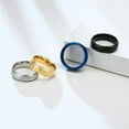thumbnail image 1 of Silver/Blue/Gold/Black Matte Stainless Steel Band Male Female's 6mm Stylish Ring, 1 of 9