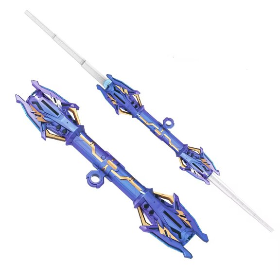 Silver Blue Light Up Retractable Toy Sword Expandable LED Light Sword with Realistic Sound Effects for Kids Boys Cosplay Costume and Pretend Play