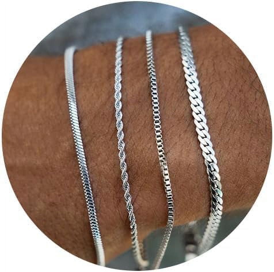 Silver Bracelet For Men Women, Mens Bracelet Stainless Steel Bracelet ...
