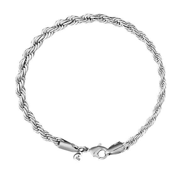 Silver Bracelet for Women – Twist Design Fashion Bracelet 7.87" Faux Silver Chain Bracelet with Clasp, Jewelry for Daily Wear, Office, Party, or Gifts