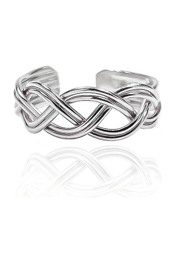 Silver Braid Conch Ear Cuff, 925 Sterling Silver