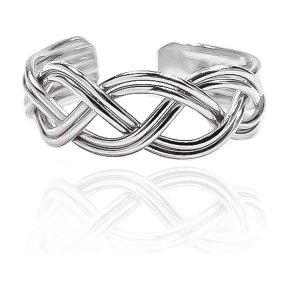 Silver Braid Conch Ear Cuff, 925 Sterling Silver