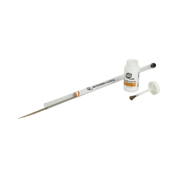 Silver Brazing Solder Rod - Bare - 56% Ag - AWS BAg-7 - Size: 1/16" x 18" - (5 Sticks) + 6.5 Oz Flux