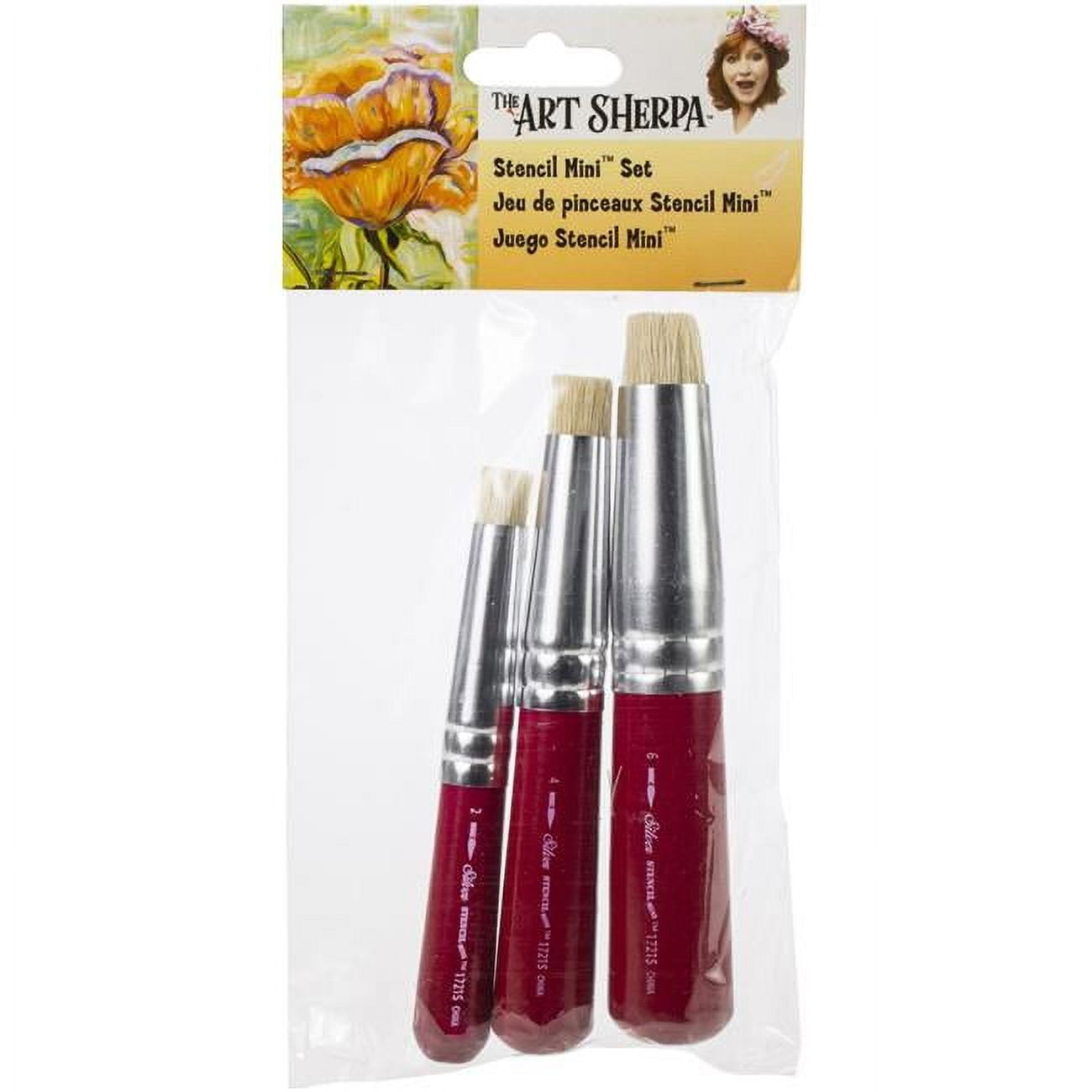 Silver Brush Art Sherpa Brush Set Stencil Set of 3