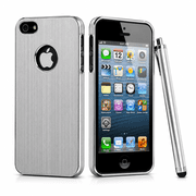 Silver Brushed Aluminum Chrome Hard Case for iPhone 5