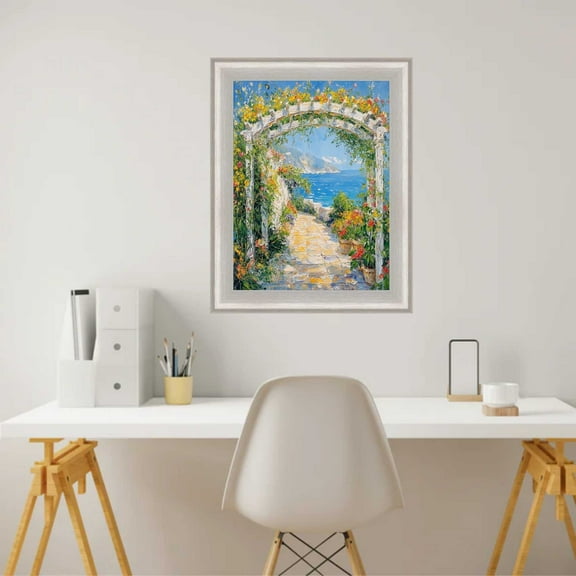 Silver Brushed Modern Slight Scoop Picture Frame 30x40 frame