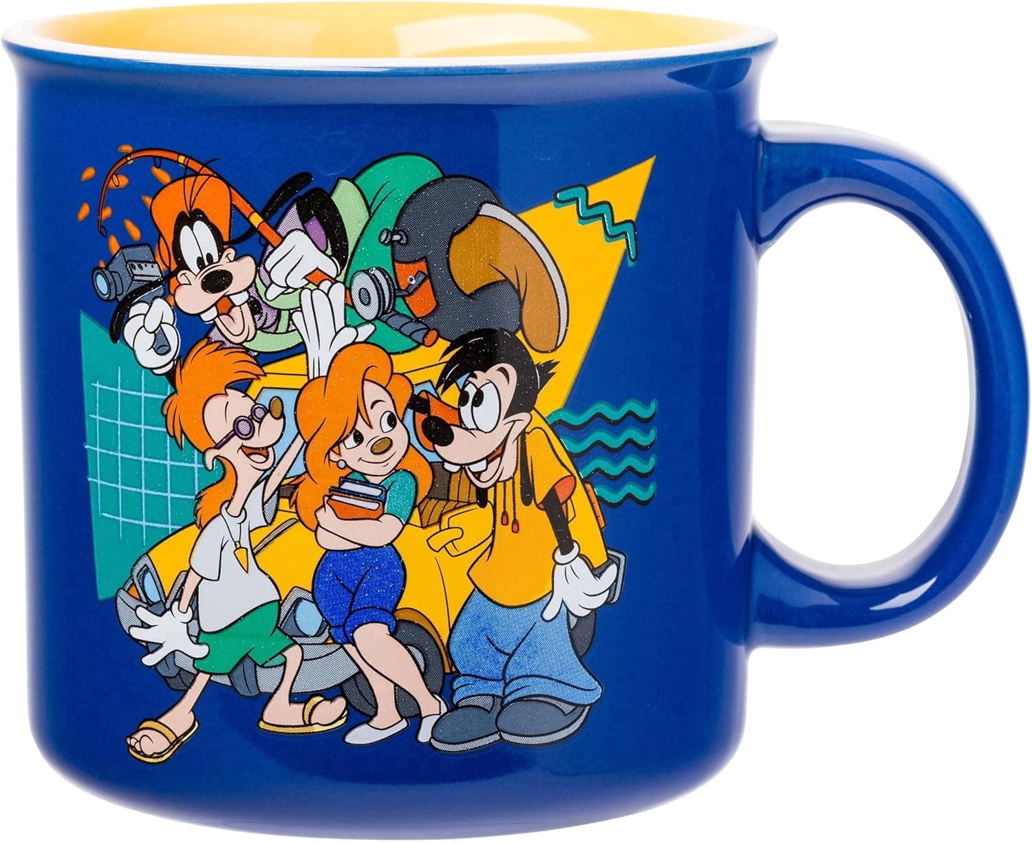 Silver Buffalo Disney A Goofy Movie Retro Featuring Roxanne, Max Goof, and Bobby Zimmeruski Ceramic Camper Mug, 20 Ounces