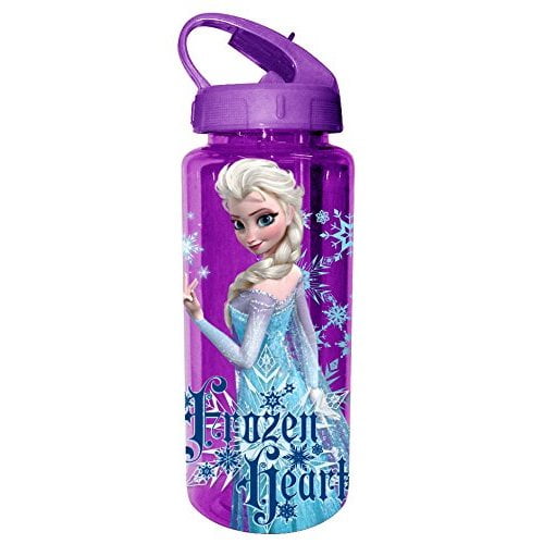 Silver Buffalo DP6464 Disney Frozen Heart BPA-Free Tritan Water Bottle, 20 oz., Purple