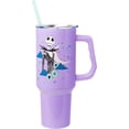 thumbnail image 1 of Silver Buffalo Disney Nightmare Before Christmas by Tim Burton Jack Skellington Stainless Steel Tumbler with Handle and Straw, Fits in Standard Cup Holder, 40 Ounces, 1 of 8