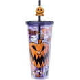 thumbnail image 1 of Silver Buffalo Disney Tim Burton's Nightmare Before Christmas Halloween Jack O-Lantern and Candy Featuring Jack Skellington Plastic Cold Cup with Lid and Straw Topper, 24 Ounces, 1 of 6