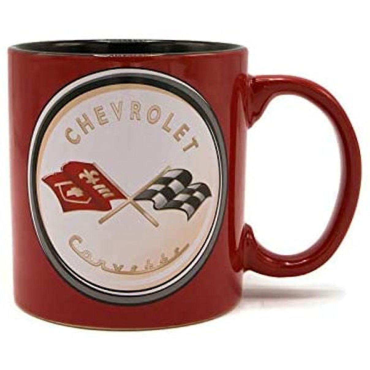 Silver Buffalo GM Chevrolet Red Retro Flag Ceramic Mug, 20-Ounce