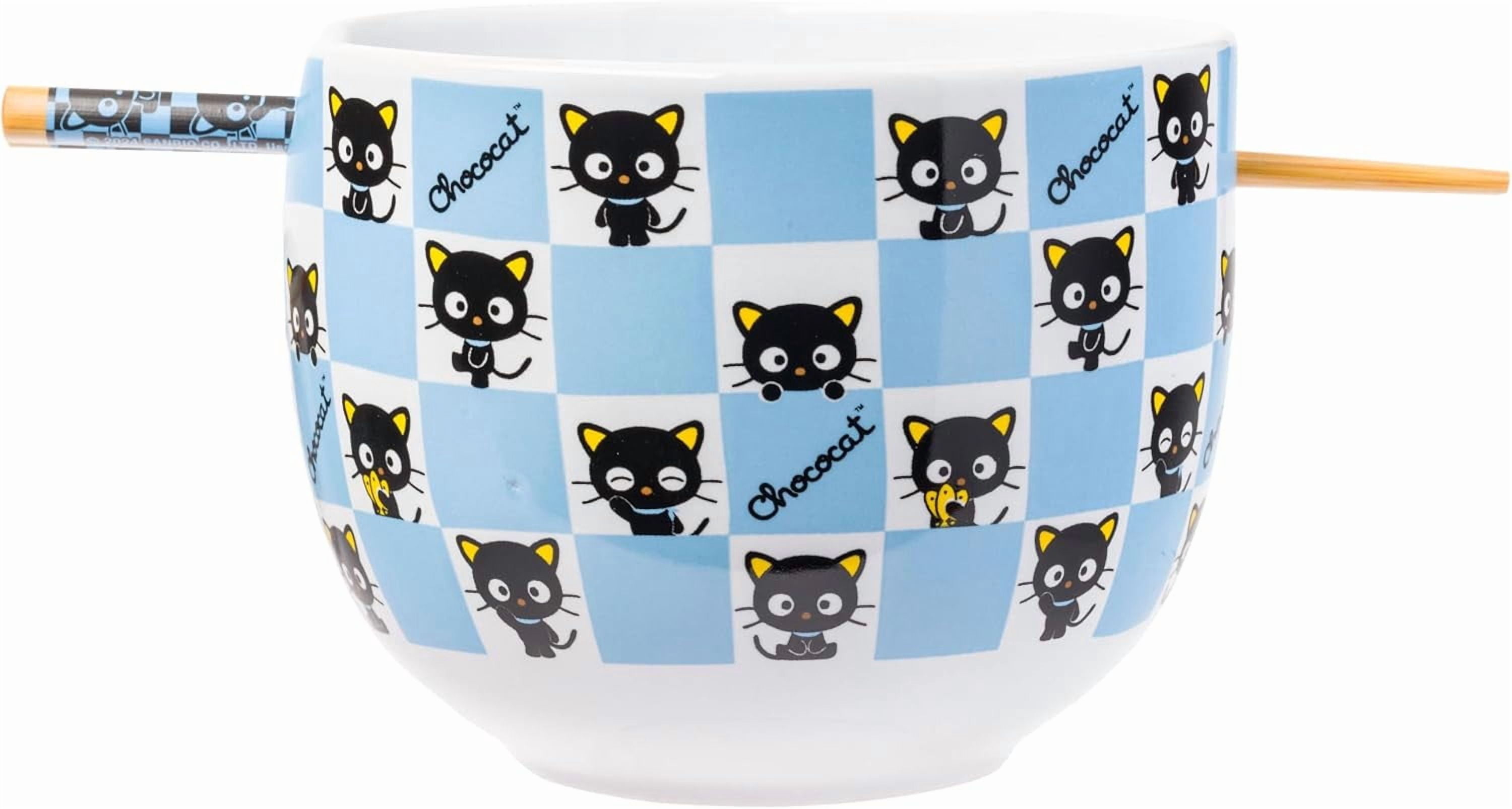 Silver Buffalo Hello Kitty Chococat Checkered Pattern Ceramic