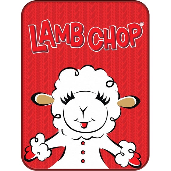 Silver Buffalo Lambchop Logo Pose Knit Screenprinted Flannel Fleece Throw Blanket (45" x 60" 185gsm)