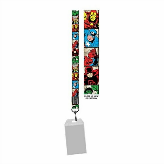 Silver Buffalo MC6181H Marvel Faces Lanyard Badge ID Holder Key Chain