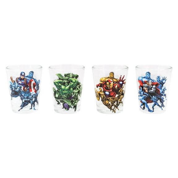 Marvel Avengers 2-Ounce Mini Shot Glasses | Set of 4