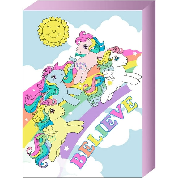Silver Buffalo My Little Pony Retro Rainbow Believe 5" x 7" x 1.5" Box Sign Wall Art