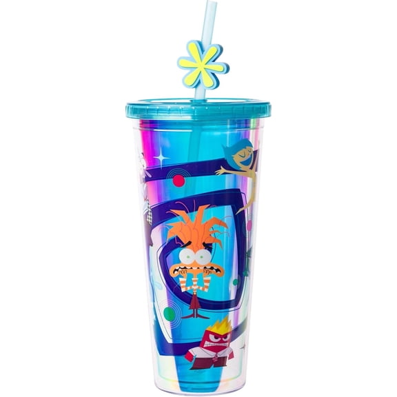 Silver Buffalo Pixar Inside Out 2 Iridescent Plastic Cold Cup 24 Ounces