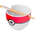 thumbnail image 1 of Pokemon Pokeball Ceramic Ramen Bowl With Chopsticks, 1 of 10