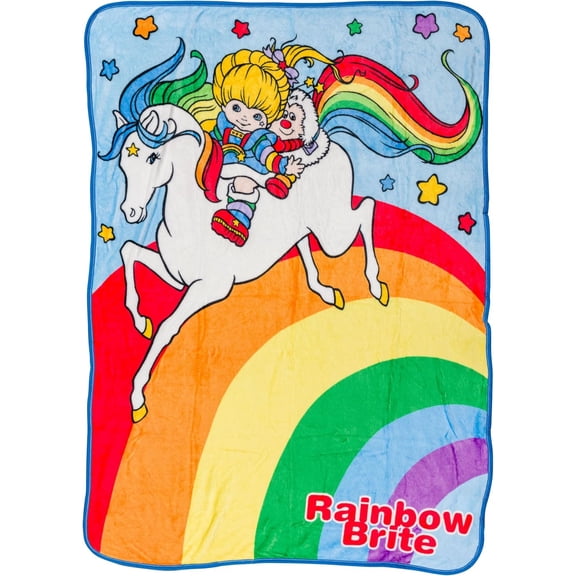 Silver Buffalo Rainbow Brite Featuring Starlite and Twink 45" x 60" Fleece Throw, Soft and Cozy Blanket, 180 GSM