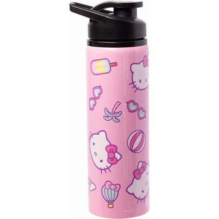 Silver Buffalo Sanrio Hello Kitty Summer Vibes Stainless Steel Water Bottle, 25 Ounces
