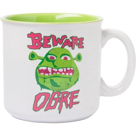 Silver Buffalo Shrek Beware Ogre Ceramic Camper Mug, 20 Ounces
