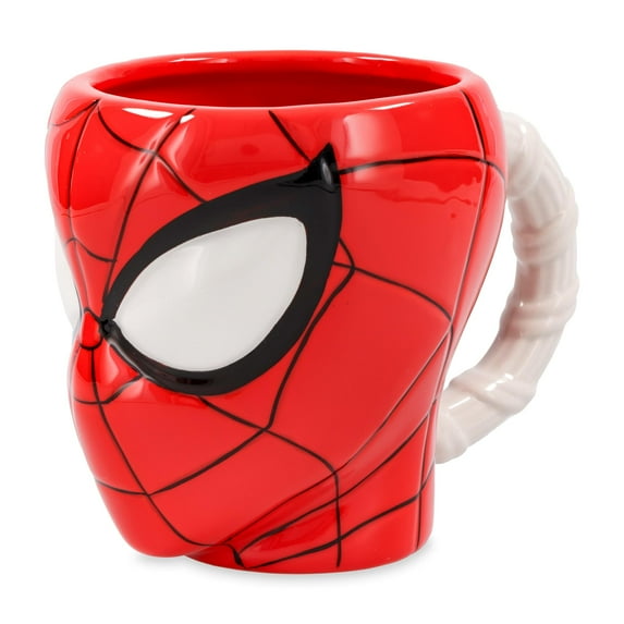 Silver Buffalo Spiderman Head and Web Handle Ceramic 3D Sculpted Mug